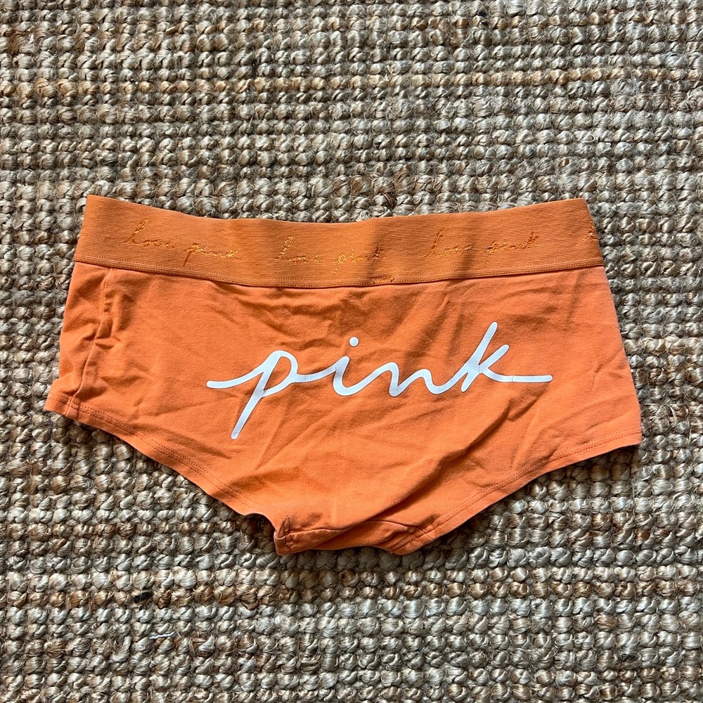 PINK Victoria's Secret Orange Boyshorts
